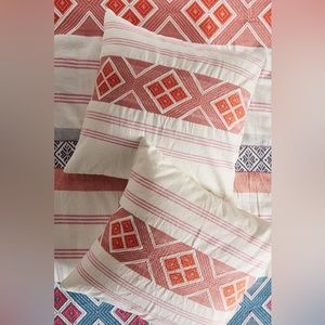 Anthropologie Woven Rosewood Euro Shams, Set of 2